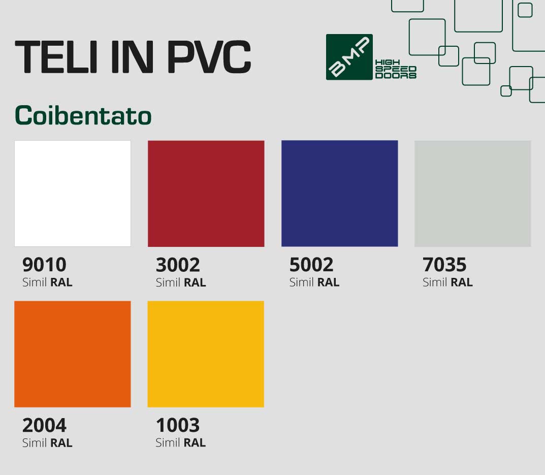 Teloni in pvc coibentati BMP Doors colori SimilRal